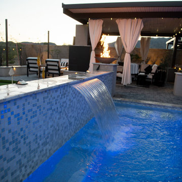 Fire pots/water feature