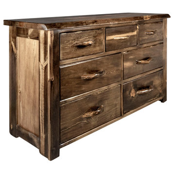Big Sky Collection Live Edge 7 Drawer Dresser, Provincial Stain