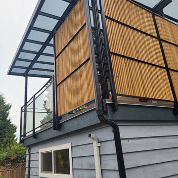 Port Coquitlam Elevated Deck with Custom Privacy Feature Wall and Railing