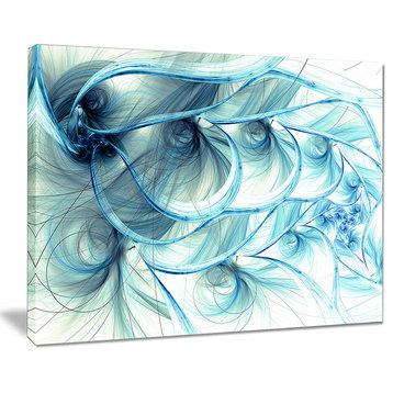 "Light Blue Fractal Flower Soft Pattern" Large Canvas Print, 20"x12"
