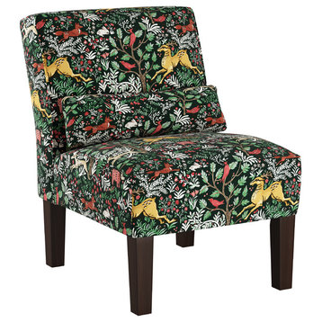 Joel Armless Chair, Frolic Evergreen