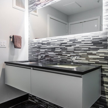 Spacious Floating Vanity with Kohler Composed(R) Sink Faucets