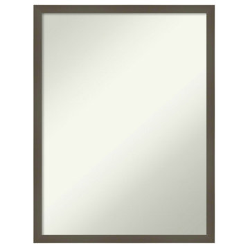Svelte Clay Grey Non-Beveled Wood Bathroom Wall Mirror - 19.5 x 25.5 in.