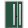 51"x81.75" 1-Lite Frosted Left-Hand Inswing Fiberglass Door With Sidelite