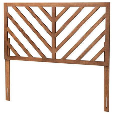 Belisma Modern and Contemporary Ash Walnut Finished Wood Queen Size Headboard