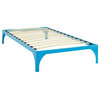 Pemberly Row Modern Platform Metal Twin Bed Frame in Light Blue