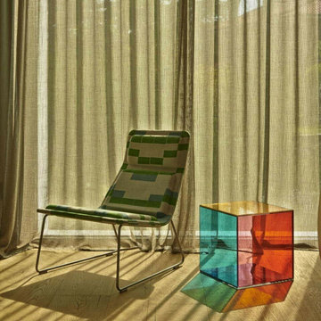 Modern Glass and Lucite Side End Tables
