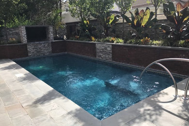 Inspiration for a modern pool remodel in New York