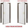 Exterior Prehung Frosted Glass Door / Deux 6500 White Enamel, Right in