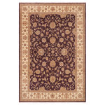 Bareens Designer Rugs - Shabby Chic Ziegler Christin Purple Beige Hand-Knotted Wool Rug- 8'11'' x 11'9'' - Enhance the ambiance of your home with this magnificent Persian-influenced Turkish hand-knotted rug made by skilled artisans capable of creating the most exceptional vegetable dyes and hand-spun wool. This exquisite handmade rug is a one-of-a-kind Peshawar Kafkaz, otherwise identified as Chobi, Chobi Peshawar, Oushak, or Ziegler rug. These handmade rugs are crafted in Pakistan utilizing superior-quality wool imported from Australia, New Zealand, and Korea in two types of weaves: the Persian weave and the Mori weave. This rug is meticulously crafted by hand using the finest natural vegetable dyes extracted from local plants. The artisans use a blend of hand-spun local and fine merino wool, resulting in a rug with a compelling texture, higher lanolin content, and longer staple. The artisans occasionally incorporate natural or artificial silk into the pile to enhance specific motifs. The finished product is an awe-inspiring execution of flawless design and an understated palette that exudes elegance.