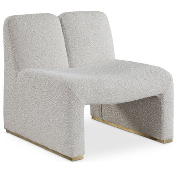 Alta Boucle Fabric Upholstered Accent Chair, Cream