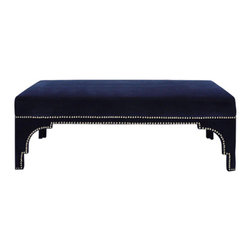 Worlds Away - Worlds Away Matilda Velvet Upholstered Bench with Nail Head Trim - Upholstered Benches