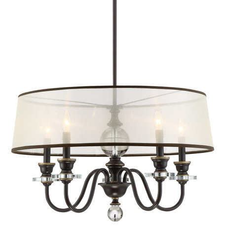 Quoizel CRY5005 Ceremony 5 Light 25"W Candle Style Chandelier - Palladian