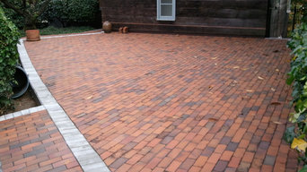 Brick driveway over living space