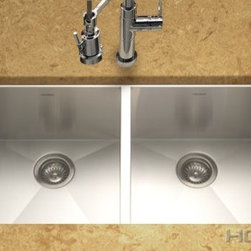 Houzer Contempo Series 33" x 18" Undermount Double Bowl CTD-3350 - Kitchen Sinks