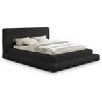 Meridian Furniture - Dane Teddy Fabric Full Bed, Black, Full - Bring a brand new look to your personal bedroom sanctuary with this Dane teddy fabric bed. The soft faux shearling teddy fabric feels gentle and soothing to your back as you read or watch TV in bed. Neutral black makes this bed an easy-to-coordinate option with other furnishings, and a stacked frame design ensures a pleasantly modern aesthetic from every angle. Construction with premium engineered wood material ensures lasting quality and performance.