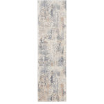 Nourison - Nourison Rustic Textures 2'2" x 7'6" Beige/Grey Modern Indoor Area Rug - At home in a country cabin or urban loft, the Rustic Textures Collection from Nourison blends earthen tones and contemporary abstracts together in beautifully textured modern rugs that are sure to bring a rustic sensibility to any decor.
