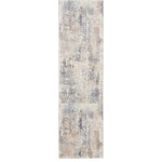 Nourison - Nourison Rustic Textures 2'2" x 7'6" Beige/Grey Modern Indoor Area Rug - This beautifully carved contemporary rug from the Rustic Textures Collection brings abstract greys and neutrals together for a weathered, rustic d�cor feel that adds depth and texture to any space. High-low pile construction and subtly ombre brushstrokes are at home in urban and cabin settings alike.