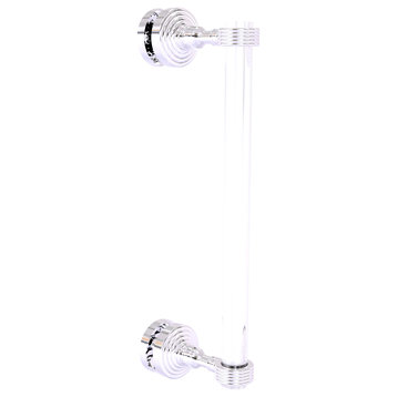 Pacific Grove 12" Groovy Accent Single Side Shower Door Pull, Polished Chrome