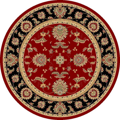Cambridge 7342 Red, Black Bijar, 7'7" Round