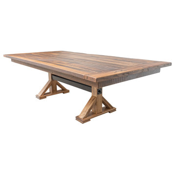 Arlington Dining Table, Reclaimed Barnwood, Natural, 48x66, 2 Bb Ext