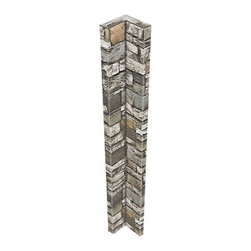 140-CT1-ALPINE DEEP STACKED STONE INSIDE CORNER - 48"H X 3&frac12;" W X 1 &frac12;"D - Wall Panels