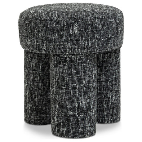 Larson Polyester Upholstered Ottoman/Stool, Black