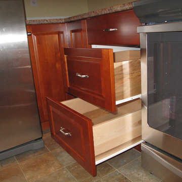 Modern Kitchen Update Done in Alder in a Golden Maple Stain