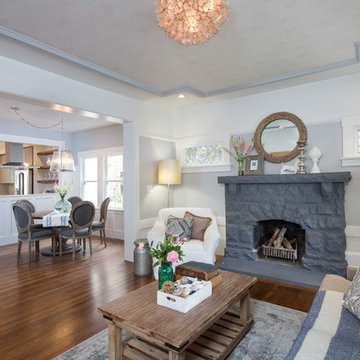 Hamptons-inspired casual/chic restoration of a grand Glenview Craftsman