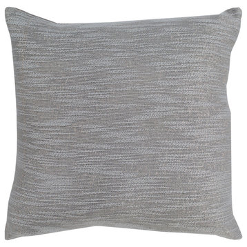Purist PU-002 Pillow Cover, Silver, 20"x20", Down Fill
