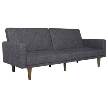 DHP Paxson Linen Convertible Sofa in Charcoal Gray
