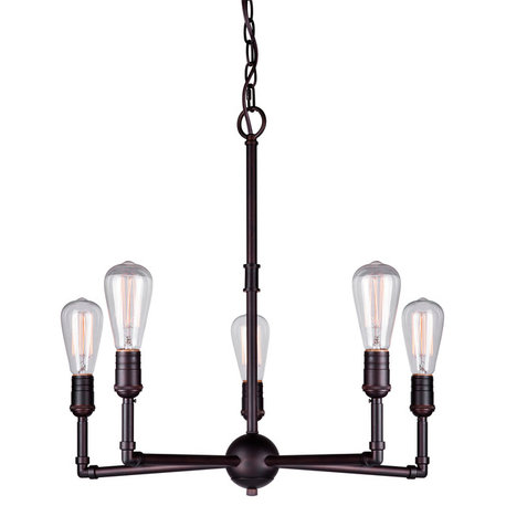 5 Light Chandelier, Antique Bronze