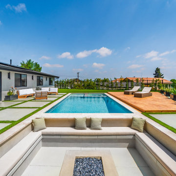The Full Backyard Seen from the Sunken Fire Lounge