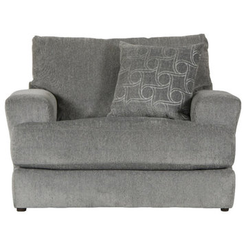 Catnapper Jefferson Chair & 1/2 with Cuddler Cushion in Gray Polyester Fabric
