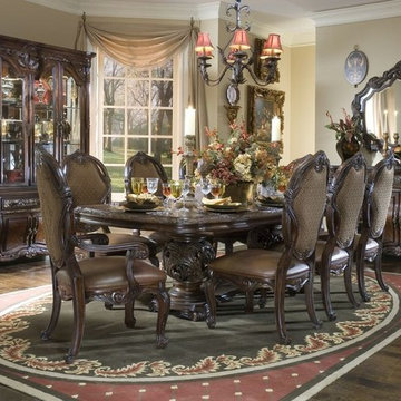 AICO Essex Manor Deep English Tea Rectangular Dining Table Set