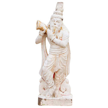 Antique Carved Stone Sadhu Statue