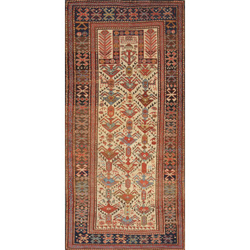 Antique Shirvan Collection Hand-Knotted Lamb's Wool Area Rug- 2' 7"x 5' 5"