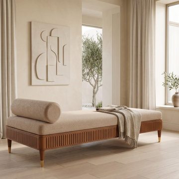 Modern Organic Living Room Featuring Solid Teak Furniture