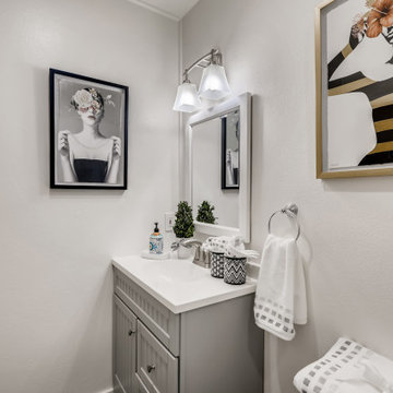 Coastal Gray Vanity Bathroom Design – Newport Beach