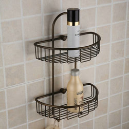 Antique Brass Finish Semicircle Double Layer Wall-mounted Soap Basket TAB2010 - Bathroom Accessories