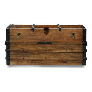 Beaufort Steamer Storage Trunk Rustic Coffee Table Chest