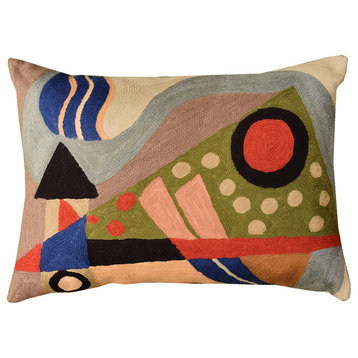 Lumbar Kandinsky Composition VII Cushion Cover Rectangle Wool 14″x20″
