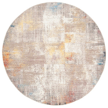 Safavieh Monray Collection MNY645 Rug, Grey/Gold, 7' Round