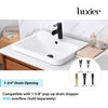 Luxier CS-028 Rectangular 24" Drop-In Ceramic Bathroom Sink, White