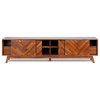 Herringbone TV Stand Low, Brown