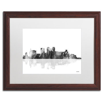 Watson 'Birmingham Alabama Skyline BG-1' Art, Wood Frame, 16"x20", White Matte