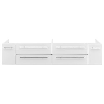 Fresca Lucera 72" White Wall Hung Double Undermount Sink Cab FCB6172WH-UNS