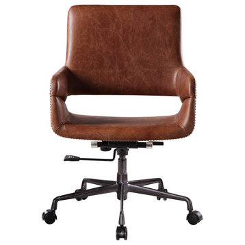 ACME Kamau Executive Office Chair With Lift, Vintage Cocoa Top Grain Leather