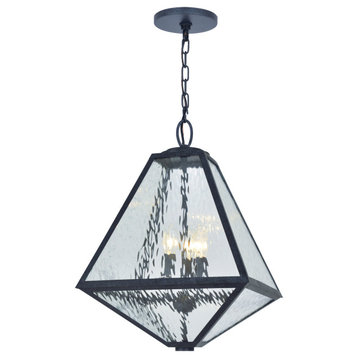 Crystorama GLA-9705-WT-BC 3 Light Outdoor Chandelier in Black Charcoal