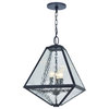 Crystorama GLA-9705-WT-BC 3 Light Outdoor Chandelier in Black Charcoal